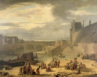 View of the Grand Gallery of the Louvre, the Tuileries and the Pont Royal, c.1795